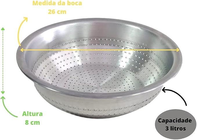ESCORREDOR ARROZ ALUMÍNIO