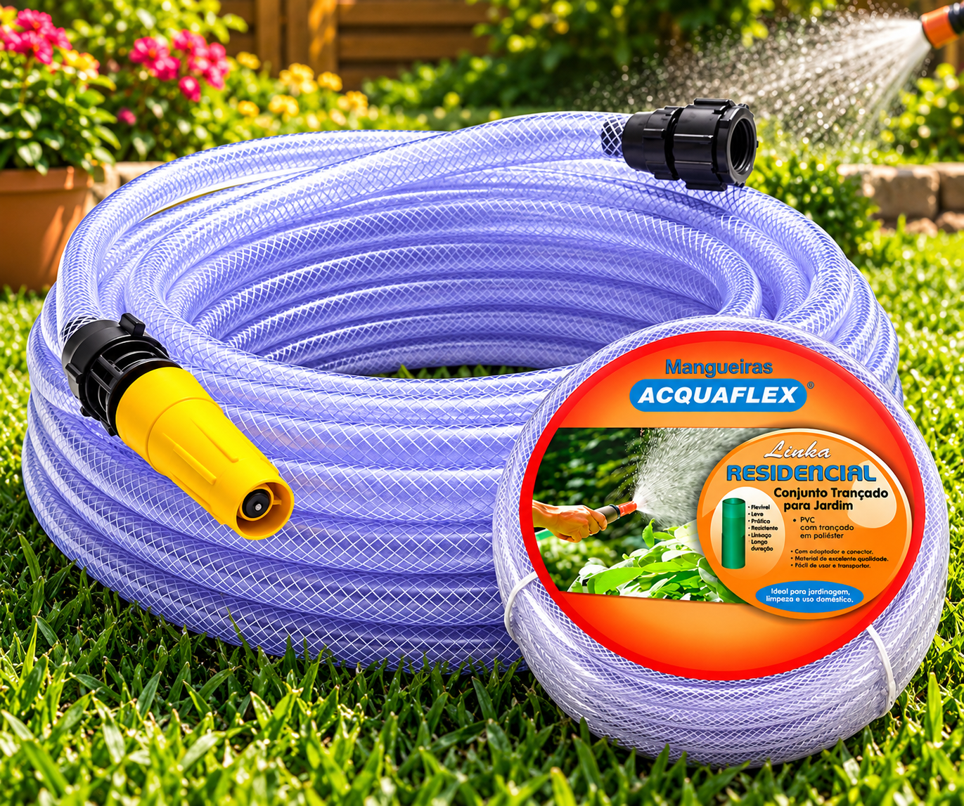 Mangueira Conjunto Jardim Cristal 10M Acquaflex